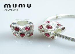 50pcslot mode surround Streak Charms Perles avec des charmes en cristal charmes argentés Fit Bracelet de bijoux de bricolage européen Ship1513702