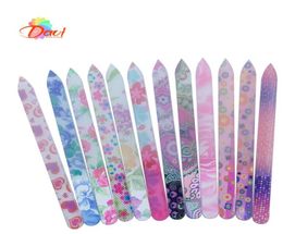 50pcslot Glass Nail File Durable Crystal Nuevo patrón de flores Manicure Files Tool8652395