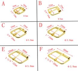 50pcslot fil métallique doré formé demi-simple rouleau boucles de ceinture pour sac à main sangle de chaussure anneau rectangulaire en cuir artisanat réparation bricolage D7241469