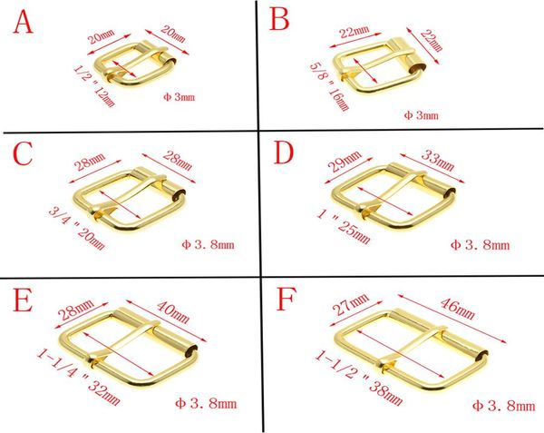 50pcslot Gold Metal Fire formé à moitié boucles de ceinture à rouleaux simples pour sac à main Batche à chaussures rectangle Ring Cuir Cradion Réparation DIY D4133389