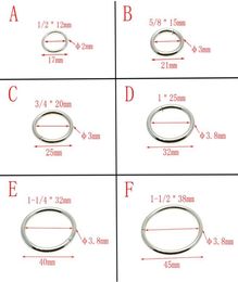 50 pcslot o ringen metaal niet -gelaste nikkel vergulde kragen rond lussen riem gesp pakket accessorie 12mm38mm1051961