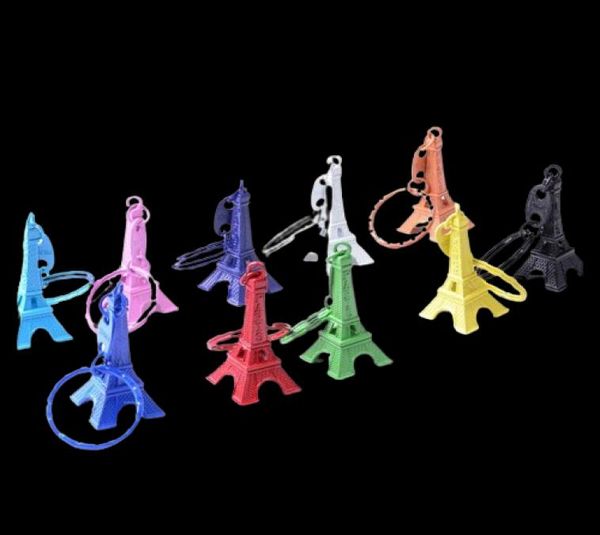 50pcslot Paris Eiffel Tower Keychain Mini Eiffel Tower Color Color Courtige Store Advertising Promotion Service Equipement Keyfob9101471