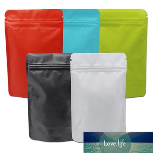 50 pcsLot Stand Up refermable pur aluminium papier d'aluminium sac de rangement café poudre emballage auto-scellant mat paquet sac