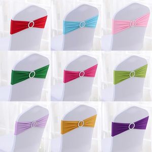 50pcslot el estiramiento de lycra silla spandex cubre bandas con control deslizante de hebilla para decoraciones de boda fajas al por mayor arco 2312222