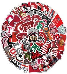 50 Teile/los Die Ohio State University Graffiti Aufkleber PVC Wasserdichte Laptop Gepäck Telefon Koffer Auto Cartoon Aufkleber Kinder Spielzeug T69049041