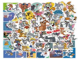 50 piezas / lote Tom y Jerry pegatina gatos y ratón 90s arte impresión decoración del hogar pared portátil teléfono equipaje portátil bicicleta scrapbooking al2708631