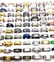 50pcslot top anneau en acier inoxydable pour les hommes femmes bijoux de mode de style doigt les anneaux favorables cadeaux entiers entièrement en bulk7241515