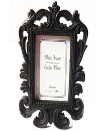 50pcsLot estilo victoriano resina blanco negro barroco PicturePo marco lugar titular de la tarjeta nupcial boda ducha favores Gift7016942