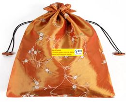 50pcsot envío rápido chino hecho a mano bordado Floral seda zapato portátil cordón bolsas de almacenamiento de viaje bolsa