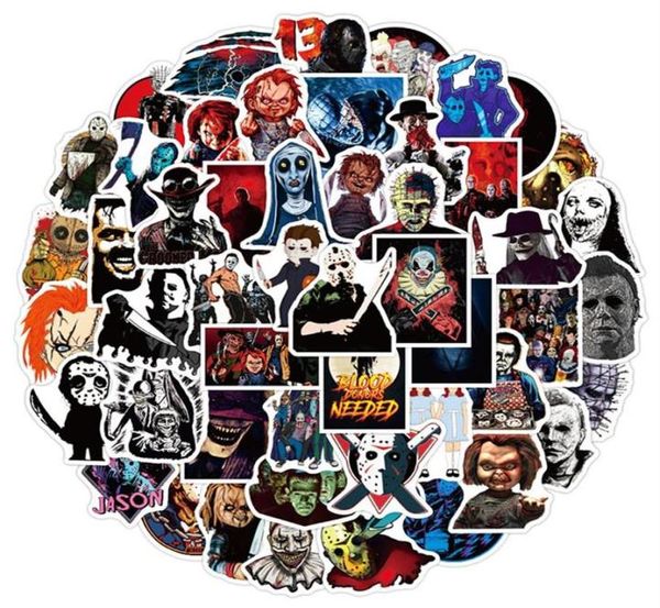 50pcspack Horror Movies Group Graffiti Stickers for Notebook Motorcycle Skateboard Computer Phone Mobile Phone Cartoon Toy Box287G242D8136504