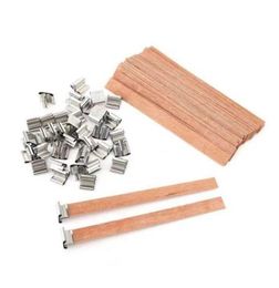 50pcsset 8mm 13mm 15mm Houten Lont Kaars met Kaarsenlont Stand DIY Tafeldecoratie Parffin Wax Kaars Accessoires L03232123653