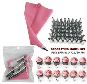 50pcsset kit para decorar tortas conjunto de herramientas herramientas puntas de tubería bolsa de glaseado de repostería boquillas juego para hornear bolsa de flores boca exprimida8029990