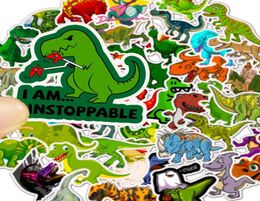 50pcsSet Kids Schattige Dieren Dinosaurus Grappige Stickers Waterdicht voor Skateboard Koffer Telefoon Bagage Laptop Stickers Klassiek Speelgoed9907852