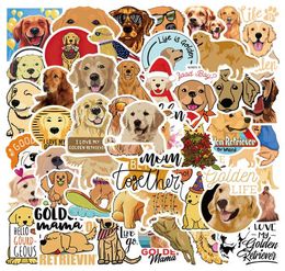 50pcsset Affiche Petite autocollants étanches Stickers Golden Retriever Dogs Pet pour ordinateur portable Bouteille d'ordinateur portable Helmet Car autocollant PVC3923080