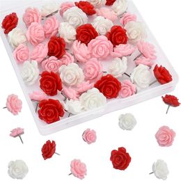 50 ensemble 40 pièces/ensemble Rose fleur punaises fleuron liège conseil punaise Photo mur babillard Tack bureau maison Organisation