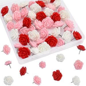 50 Set 40 Stks/set Rose Bloem Push Pins Floret Kurk Boord Punaise Fotowand Bulletin Board Tack Office Home organisatie