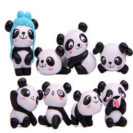 50 Set mignon dessin animé Panda jouet Figurines paysage fée jardin Miniature décor style chinois Kawaiii Pandas animaux modèles