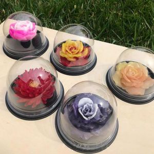 50sets / 25sets Boîtes à cupcake de mariage en plastique transparent pour douche nuptiale Boîtes cadeaux de fête de Noël gâteau Boîtes de faveurs d'emballage