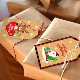 50sets de Noël de Noël Kraft Tags Joyeux Noël Snowman Gift Emballage Gift Étiquette Étiquette de la fête de la fête de la fête de la fête