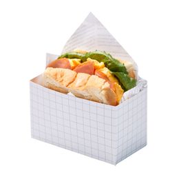 50sets kraft papier sandwich hamburger emballages toast Toast tenant le pain en papier papier plateau en papier paquet de boulangerie pâtissier cadeau