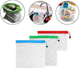 50Sets réutilisables fabrication de sacs sacs éco lavables sacs écologiques pour les épiceries Shopping Storage Fruit Légumes Toys Sunrsale Grossiste