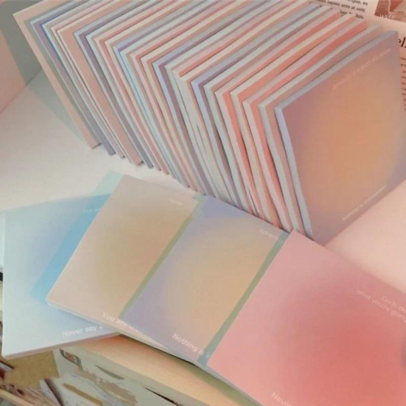 50 Söt söt memo pad Creative Fashion Gradient Color Scrapbooking Stationery Sticky Note Kawaii Student Supplies