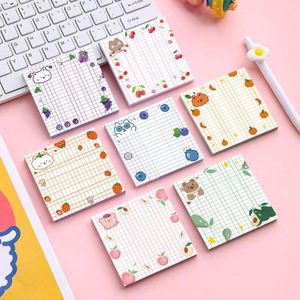 50sheets Ins Fruit Peach Series Cherry Pink Sticky Notes N Times Post Message Memo Pad Kawaii Stationery School Office Supplies