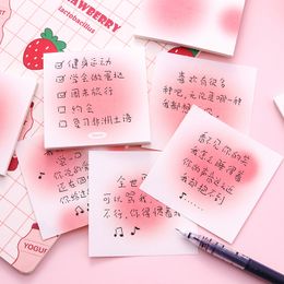 50sheets/pc-gradiëntkleur Sticky Note zelfklevende notitieblad rode stippen afdrukken Memo Pad voor personeelsstudenten notebooks schrijfblokken