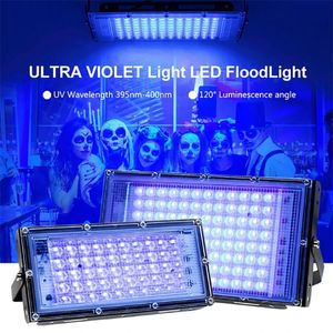 Iluminación LED de 50W y 100W, luces negras UV, luz negra para escenario, luz ultravioleta con efecto de inundación para Halloween, Navidad, baile, DJ, Fiesta Disco, Bar