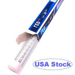 Tube LED 50W 36W 4ft 5ft 6ft intégré en forme de V T8 double côté 2 rangées LED tubes lumineux AC85-277V pour établi garage grange atelier sous-sol crestech168