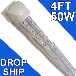 50W 4FT LED-winkellamp, 5000lm 6500K superhelder wit, koppelbaar plafondlamparmatuur, V-vorm geïntegreerd T8 LED-buislicht voor werkbanken Kast usastock