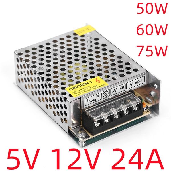 50W 60W Potencia AC-DC 100-240V A 5V 12V 24V 2A 3A 5A 10A Transformador de fuente de alimentación conmutada LED SMPS Conmutación LED Transformadores de iluminación adaptador de transformador