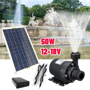 50W 800lh zonne -energie waterpomp Set Dompelbaar voor vogelbadvijvertuin Fountain Decoratie 240506
