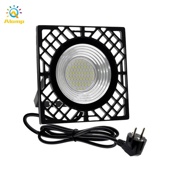 50W Projecteur 2835SMD US EU Plug LED Lumière 3000K 6000K IP66 Lampe d'inondation étanche pour Usine Entrepôt Rue Maison Éclairage Extérieur