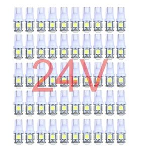 50x kleurrijke vrachtwagen 12V 24V LED T10 5LED 194 168 W5W 5 SMD 5050 5SMD LED Wedge Light Bulb Lamp Wit groen Rood Rood Geel 24V9248822