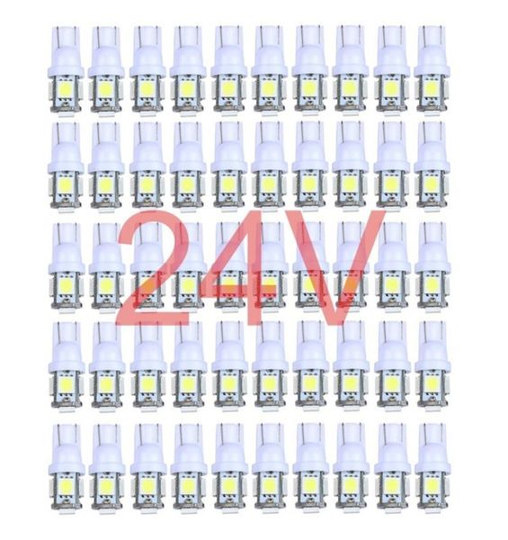 50x camion coloré 12 V 24 V LED T10 5 LED 194 168 W5W 5 SMD 5050 5SMD LED ampoule à cale lampe blanc vert bleu rouge jaune 24V9248822