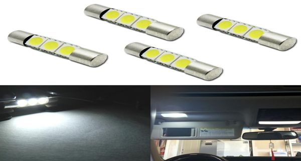 50x blanc 35050SMD 29 mm 6641 Fuse Style LED Festoon Bulbes For Car Vanity Mirror Lights Sun Visor Lamps Remplacement 9705535