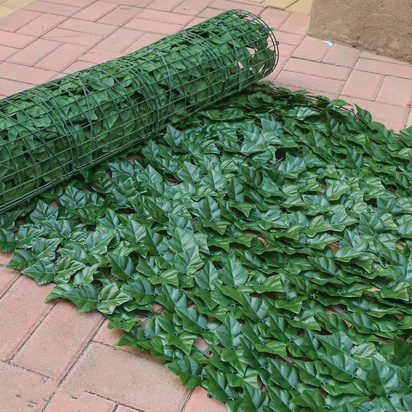 50X100CM Hoja de planta artificial Decoraciones de jardín Cerca de proyección Rollo Protección contra la decoloración UV Privacidad Pared verde Paisajismo Ivy Lawn