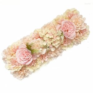 50x20cm Decoratieve Bloemen Boog Decoratie Wandpaneel Zijden Hortensia 3D Achtergrond Kunstbloem voor Home Decor Bruiloft