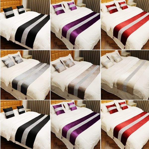 50x210cm Luxury Flannel Bed Counners Home Hotel Bedroom Bed Taid Tail Litspread Protector Liberding Decor Decoration de mariage