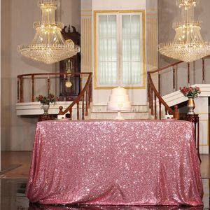 50x50-inch sequin tafelkleed pailletten tafelkleden roze gouden rechthoek tafelkleden sequentie tabelafdekking voor 3ft tafels-M0927 T200707