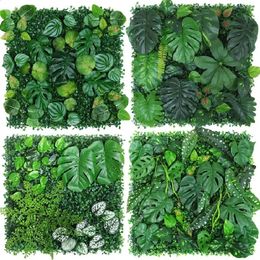 50x50CM 3D plante artificielle panneau mural en plastique extérieur pelouse verte décoration bricolage toile de fond de mariage jardin herbe fleur y240127