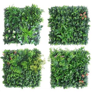 Panneau mural de plantes artificielles 3D, 50x50CM, en plastique, pour l'extérieur, pelouse verte, décoration de maison, toile de fond de mariage, fleur d'herbe de jardin, 240131