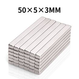 50x5x3 50x5x4 50x5x5 Rectangle Square Néodyme Bar 50x5 Block Strong Maignets Search Magnetic Bar Ndfeb Motor personnalisé mince