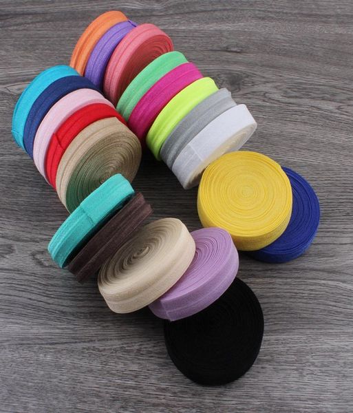 50yardsLot 58quot 15 mm 20Colors brillant solide pliant sur ruban élastique ennemi pour les enfants Bands élastiques Elastic Bands Hair Embow 5502836