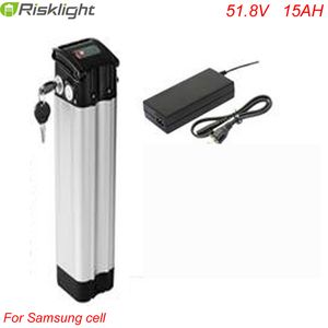 51.8V lithium ion batterij zilver vis case elektrische fiets batterij 52v 15Ah ebike li-ion batterij voor Samsung cel