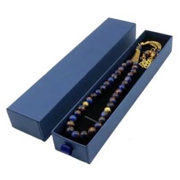 51 99 perles Tasbih Bracelet musulman Emballage Exquis Pierre Agate Design Original Bijoux Tasbeh Mens Boutique Gift 240410