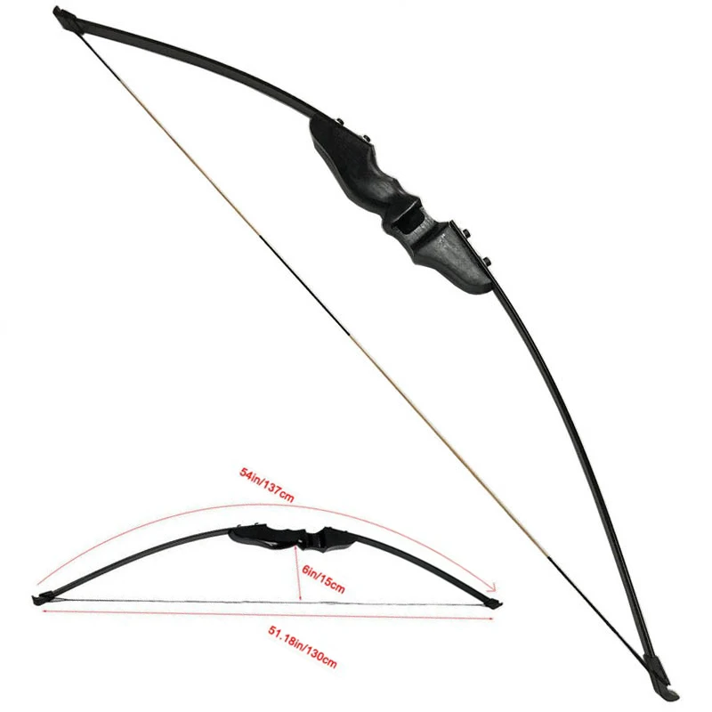 51 tum 30/40 kg Recvurve/Straight Bow Split Fiberglas Arrow Entry Bow med pilar för barn Youth Archery Hunting Shooting