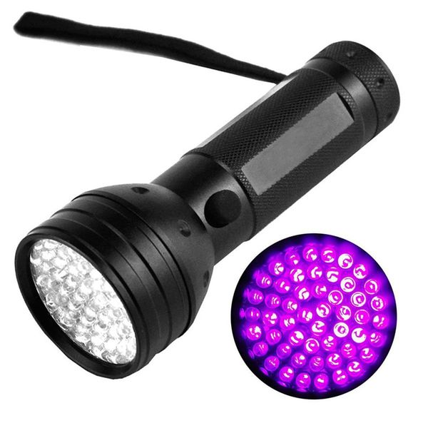 51 Led UV Linterna 395nm Ultravioleta Antorcha Lámpara de luz Detector de luz negra para orina de perro Manchas de mascotas y chinches