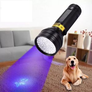 Lampe de poche UV haute puissance à 51 LED, 395nm, lampe de détection d'urine de chat, de chien et d'animal de compagnie, de détection de Scorpion et d'argent